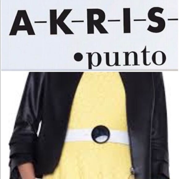 Akris Punto Black Leather Round Waist Buckle Belt main image 4